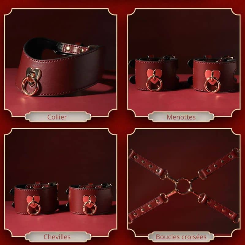 Burgunderrotes Luxus-Set