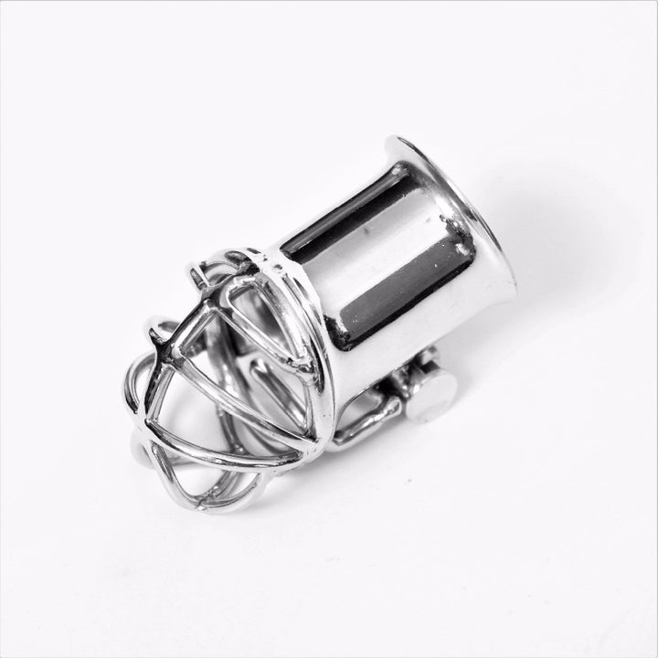 Keuschheitskäfig aus Metall für Frenum-Piercing Rohr 28,5mm S082