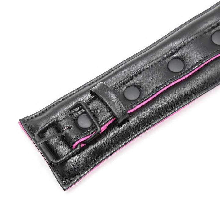 Gepolsterte Handschellen Schwarz Rosa