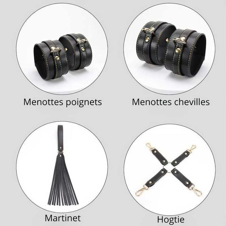 Hochwertiges schwarzes BDSM-Set