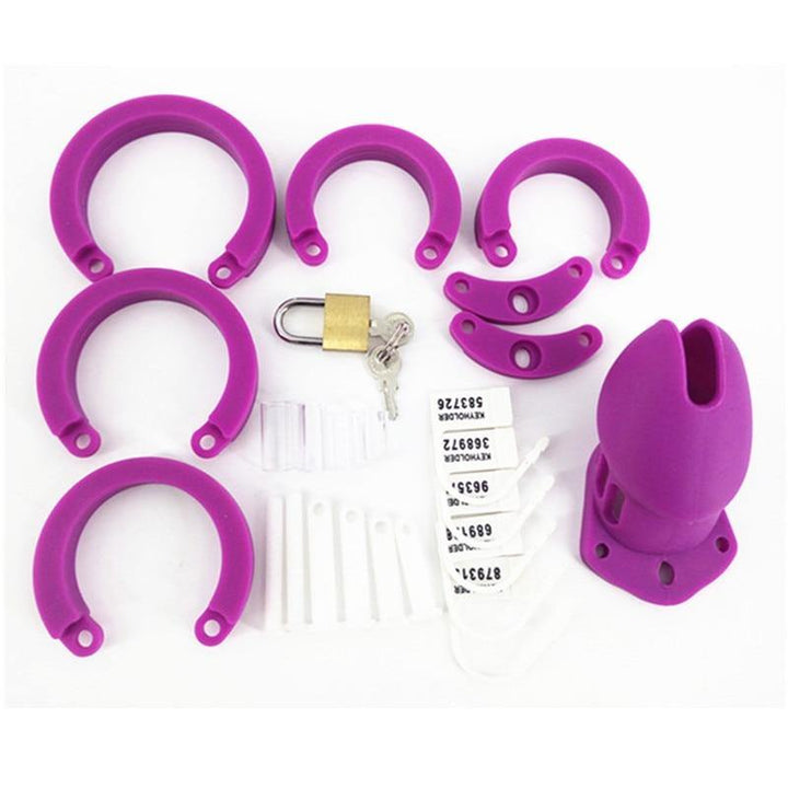 Silikon Keuschheitskäfig Mann - GB6000S Purple - Peniskäfig.de