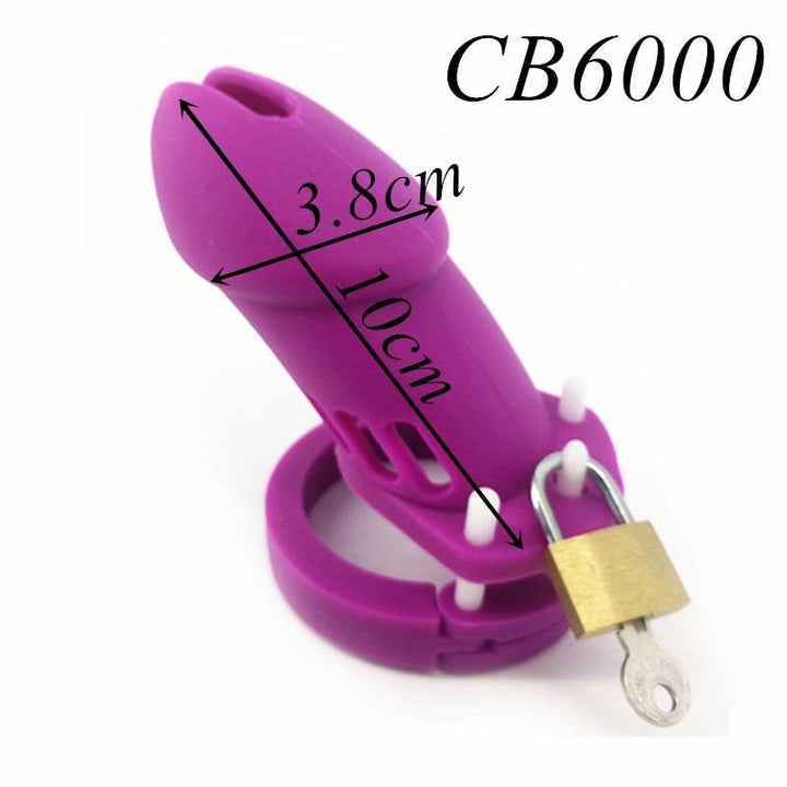 Silikon Keuschheitskäfig Mann - GB6000S Purple - Peniskäfig.de