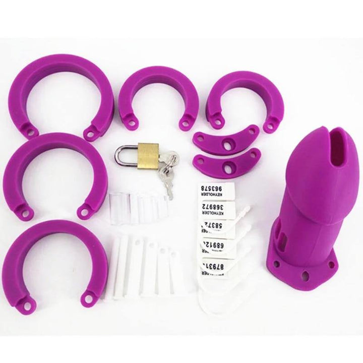Silikon Keuschheitskäfig Mann - GB6000S Purple - Peniskäfig.de