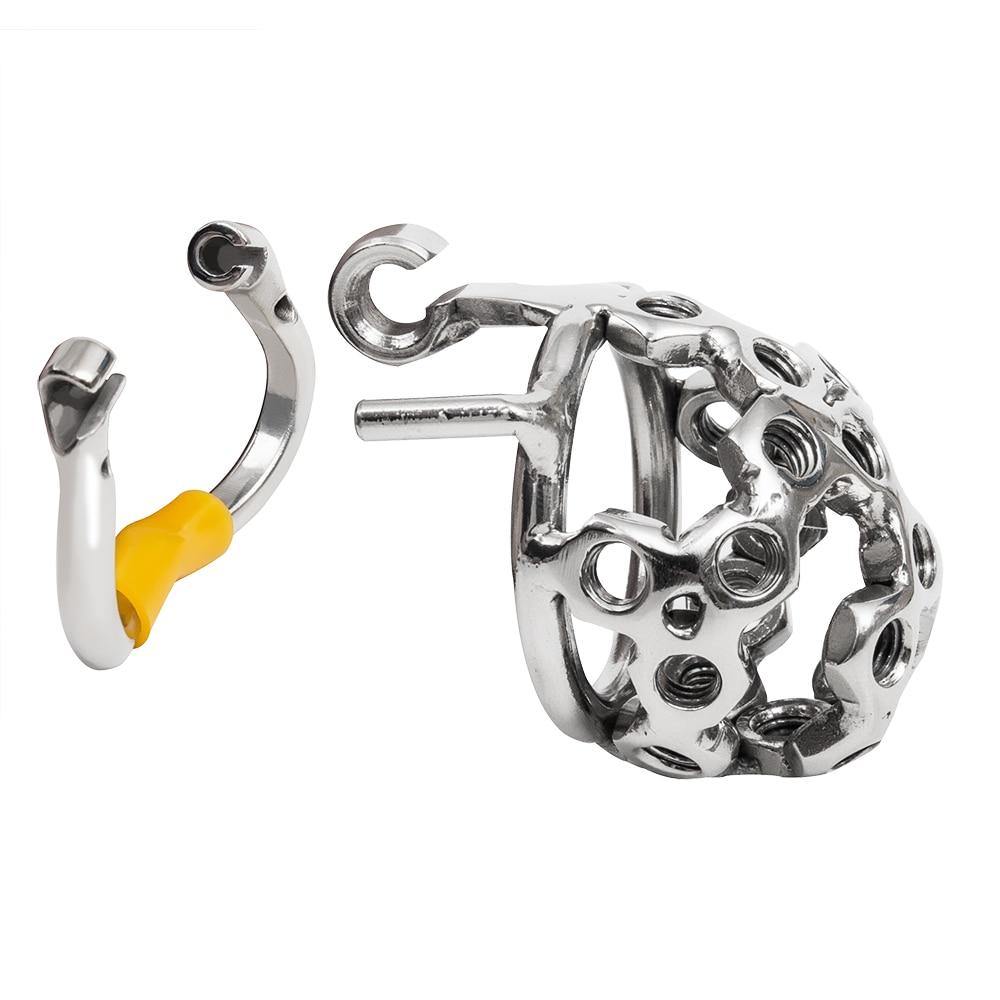 Metall-Peniskäfig mit Schrauben für BDSM - Der Schwanz - Peniskäfig.de