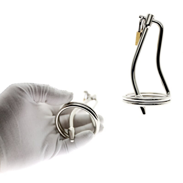 Keuschheits-Urethra-Plug mit Vorhängeschloss