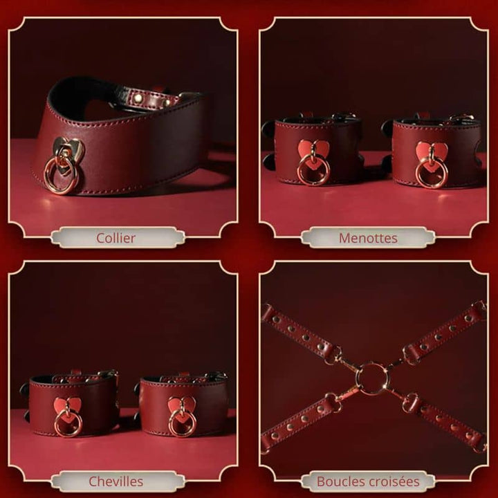 Burgunderrotes Luxus-Set