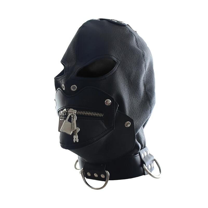 Fetisch mit Reißverschluss-Mundhaube