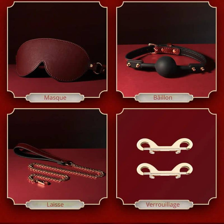 Burgunderrotes Luxus-Bdsm-Zubehör