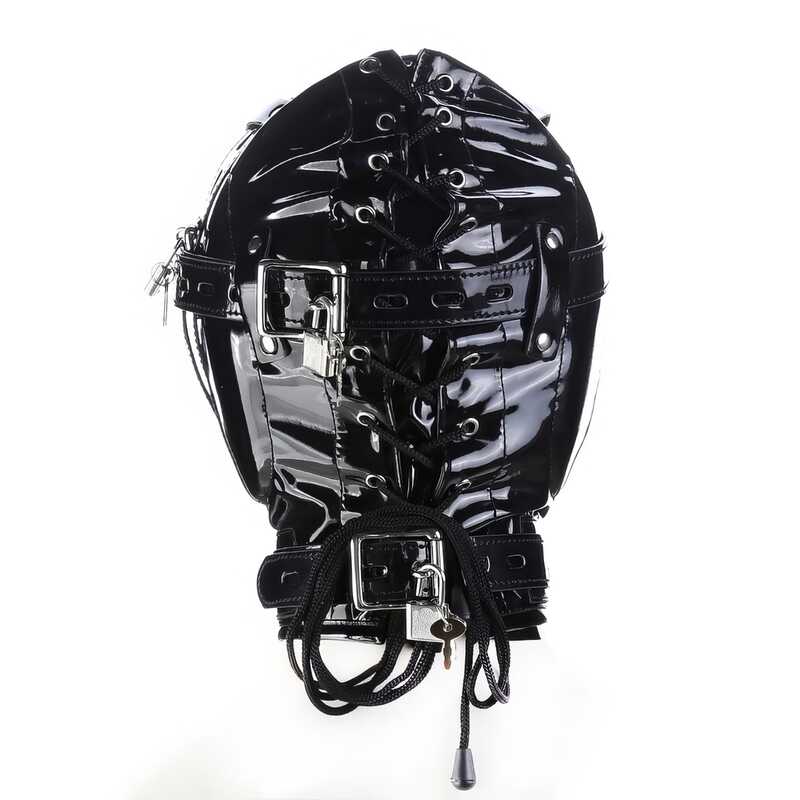 BDSM-Haube aus glänzendem Leder