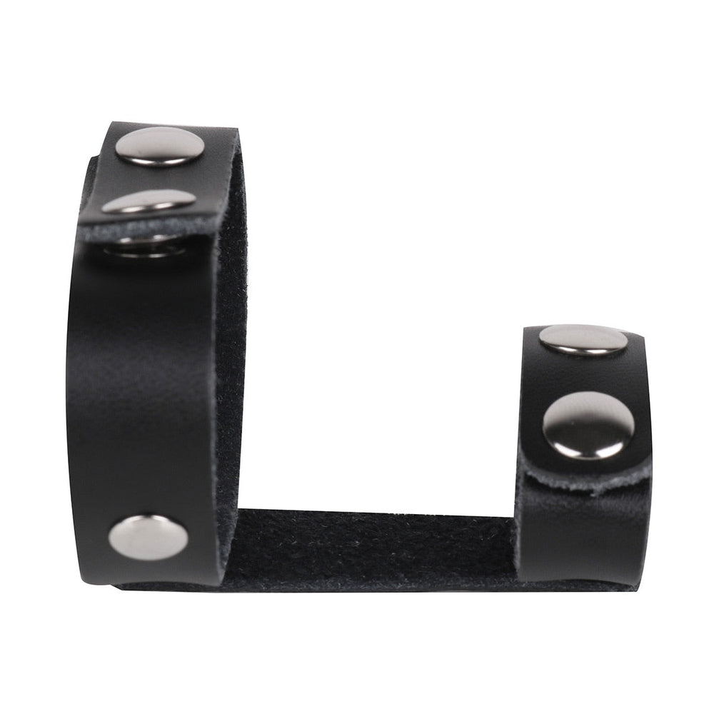 Kinky Leder Penisschutz mit Ringen 2