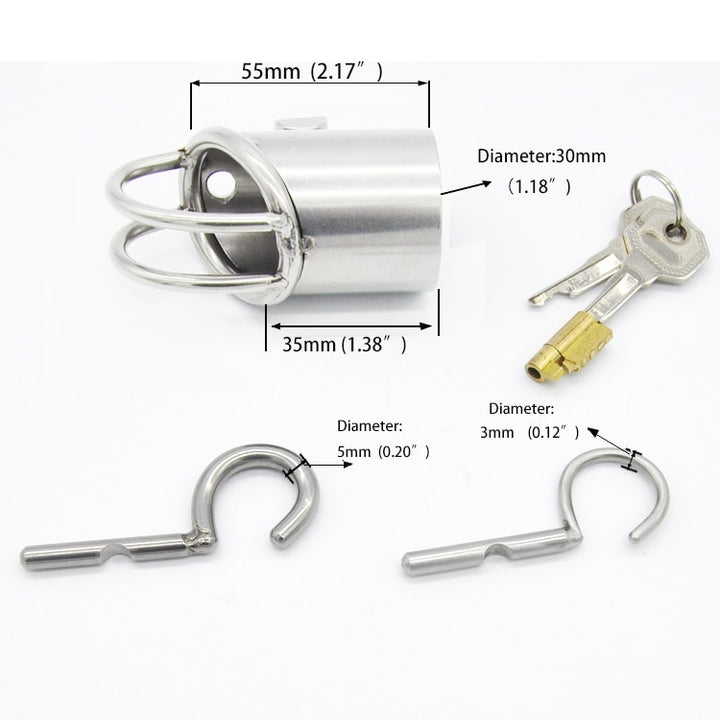Peniskäfig aus Metall für Frenum oder Prince Albert Piercing Rohr 33mm A215