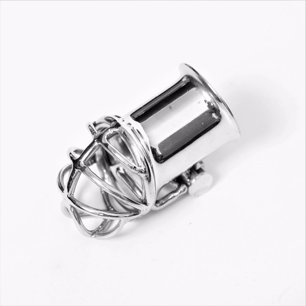 Keuschheitskäfig aus Metall für Frenum-Piercing Rohr 28,5mm S082 -  Peniskäfig.de