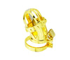 Keuschheitskäfig aus goldfarbenem Metall mit Harnröhrenstab A198