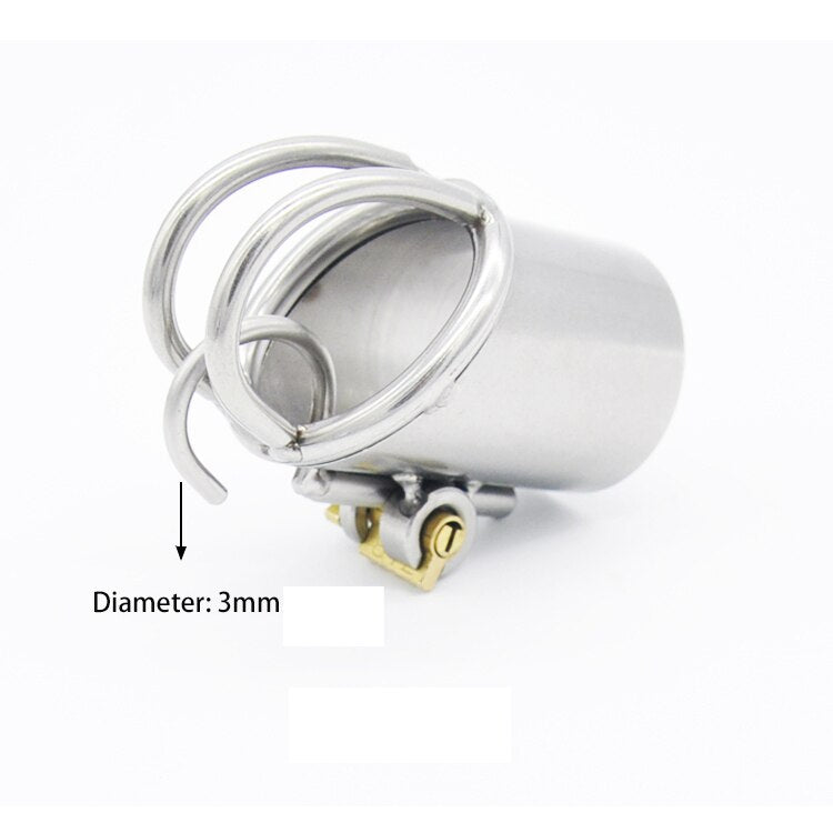 Peniskäfig aus Metall für Frenum oder Prince Albert Piercing Rohr 33mm A215