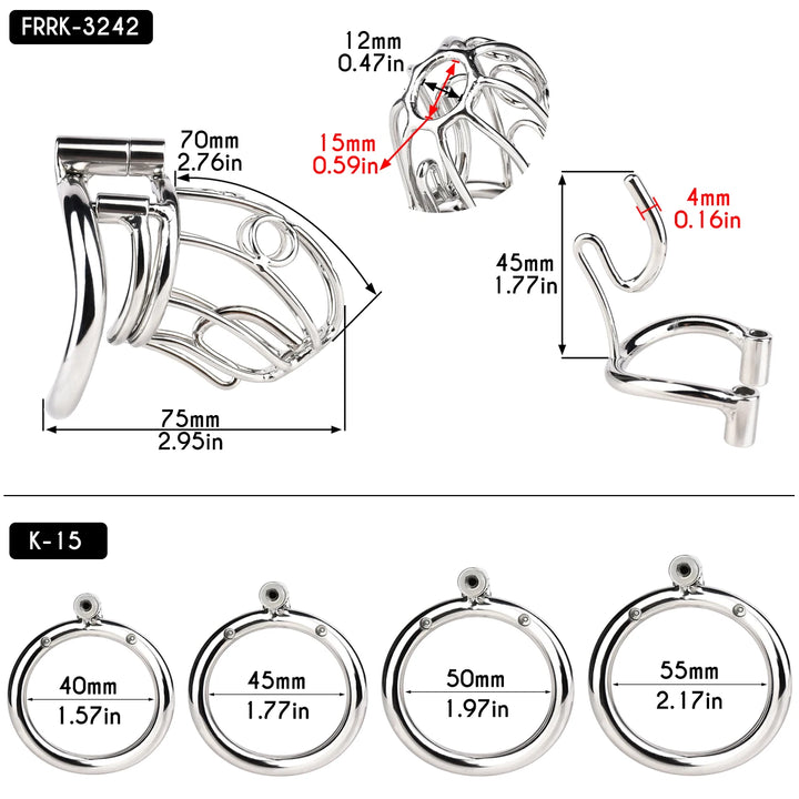 Keuschheitskäfig für PA-Piercing FRRK-3242