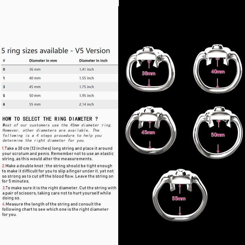HT-V5 Click & Lock - Metall Keuschheitskäfig