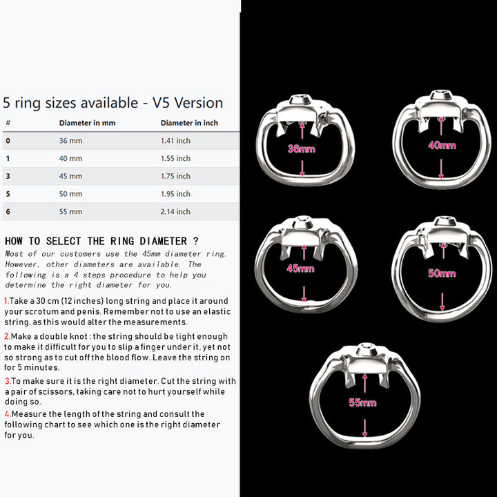 HT-V5 Click & Lock - Metall Keuschheitskäfig