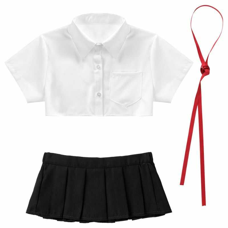 Sexy japanisches Schulmädchen-Kleidung