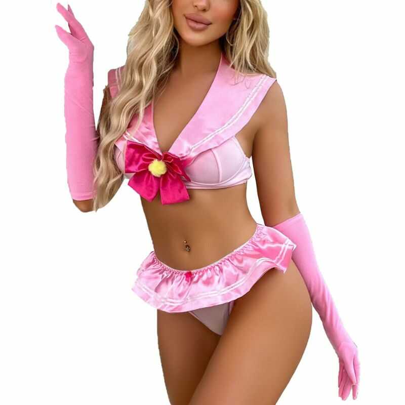 Sexy rosa Schulmädchenkostüm