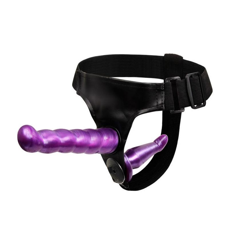 Doppelter Umschnalldildo