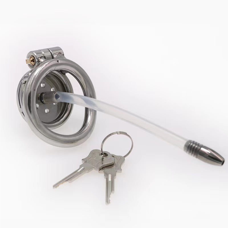 Flacher Keuschheitskörper mit Schloss und Katheter 5