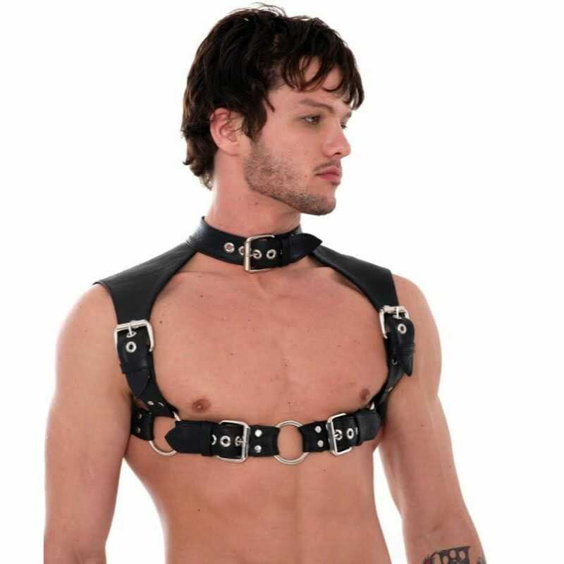 Torso-Geschirr und Halsband für Herren