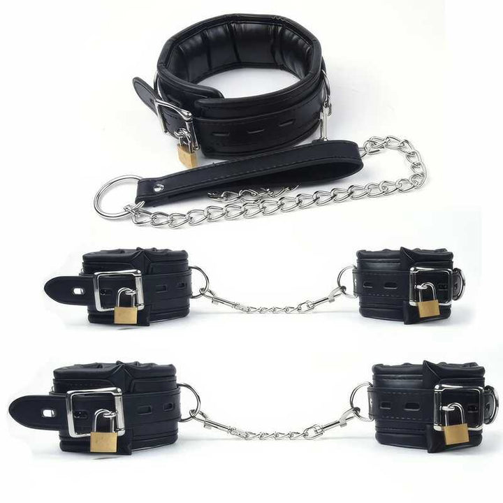Leder-Bdsm-Set + Vorhängeschloss