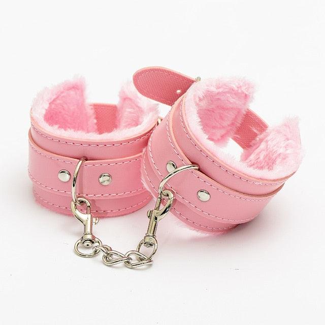 Flauschige bunte Handschellen für Mädchen 2