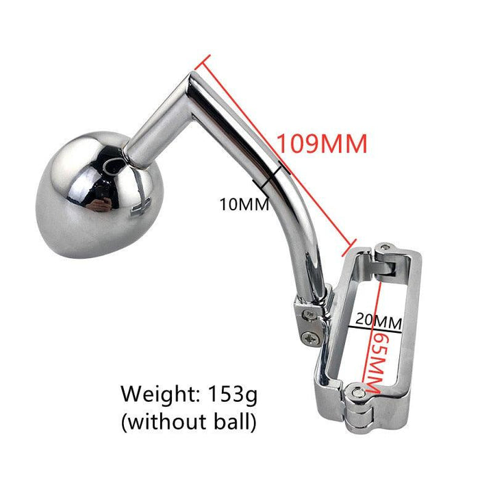 Edelstahl Skrotum-Klammer mit Anal-Plug 2