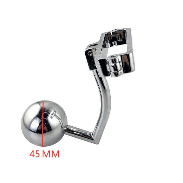 Edelstahl Skrotum-Klammer mit Anal-Plug 7
