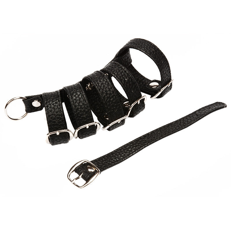 Schwarzer Kunstleder Harness für Penis & Hoden 4