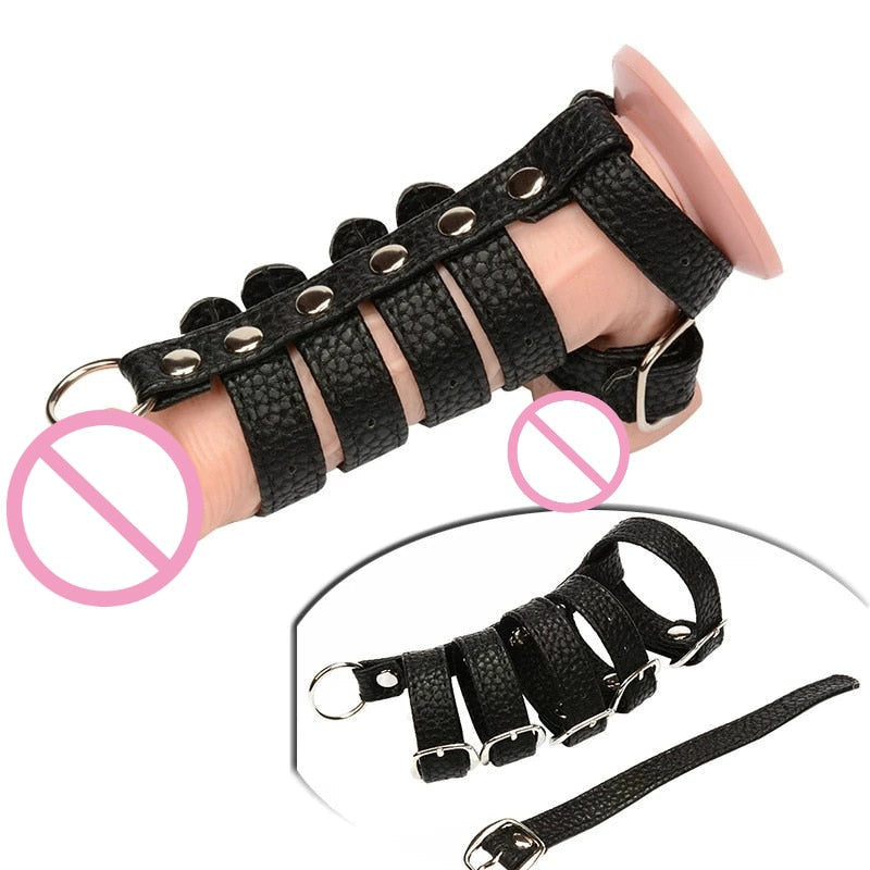 Schwarzer Kunstleder Harness für Penis & Hoden 2