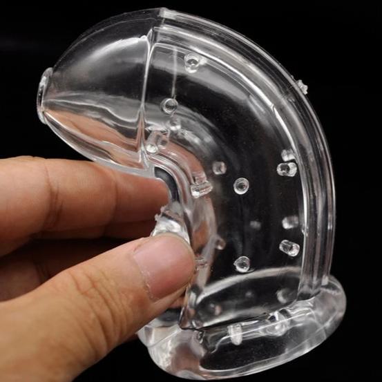 Transparenter Keuschheitskäfig aus Silikon mit Spikes