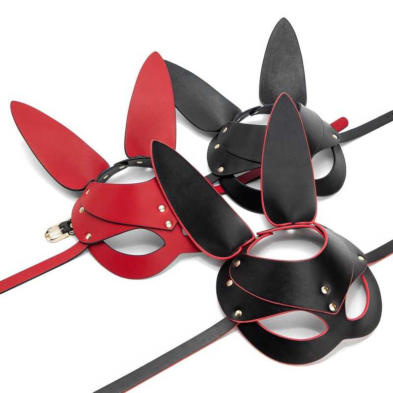 Hasenmaske aus Leder81