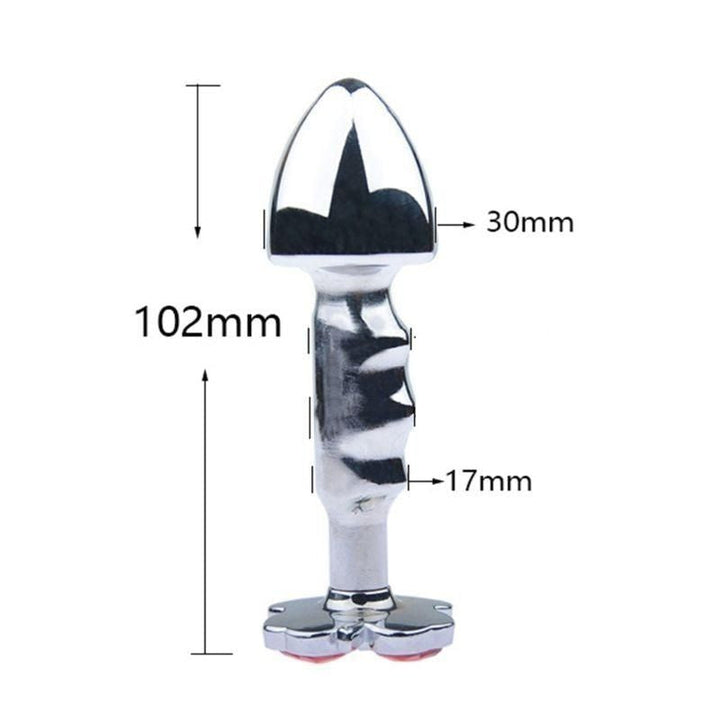 Lilafarbener Analplug in Kleeblattform
