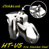 HT-V5 Click &amp; Lock - Metall Keuschheitskäfig