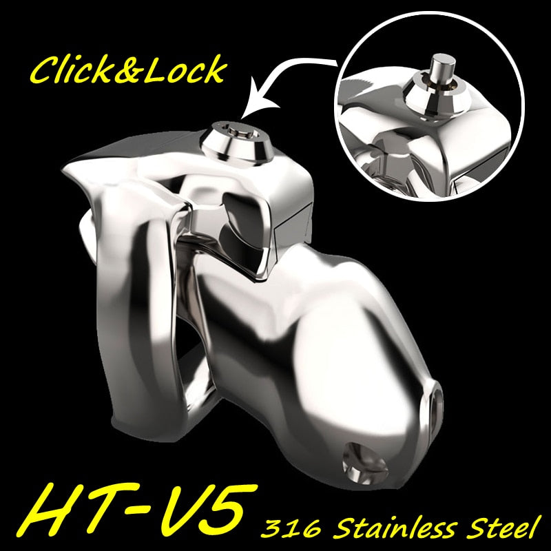 HT-V5 Click & Lock - Metall Keuschheitskäfig