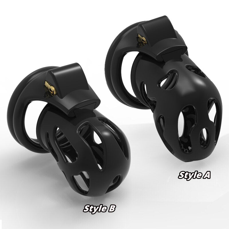 Ghost Plastik Keuschheitskäfig Black Edition mit 4 Ringe