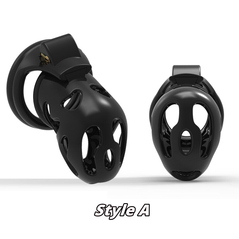 Ghost Plastik Keuschheitskäfig Black Edition mit 4 Ringe