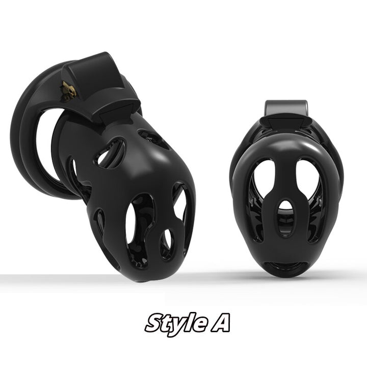 Ghost Plastik Keuschheitskäfig Black Edition mit 4 Ringe