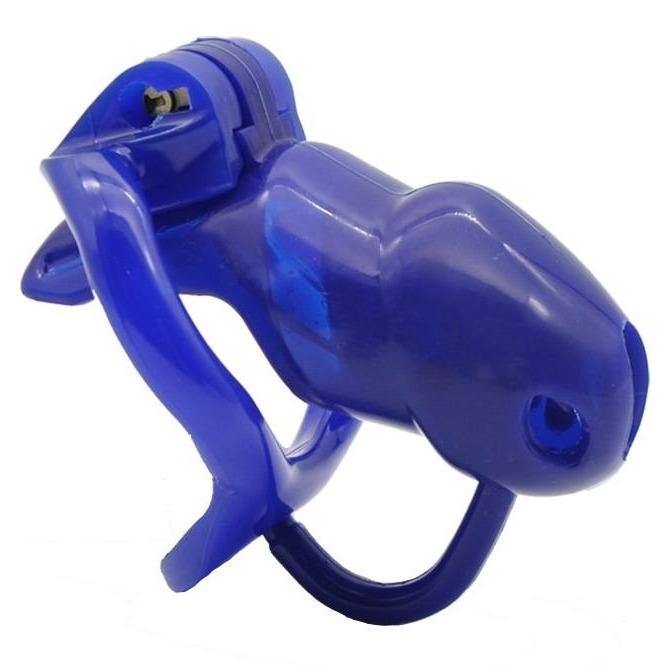 Männlicher Keuschheitskäfig GB 3000 Blue mit Hodenseparator - Peniskäfig.de