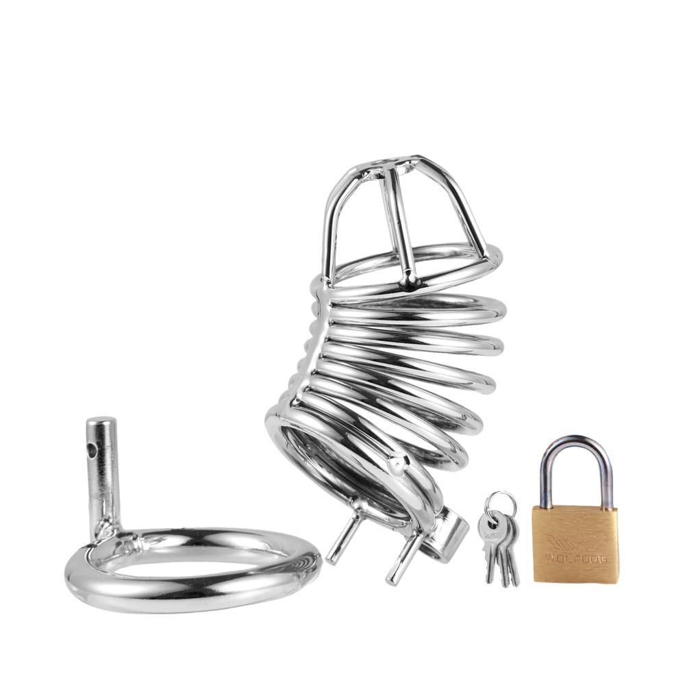 Metall-Peniskäfig 7 Ringe - Folter 200 - Peniskäfig.de