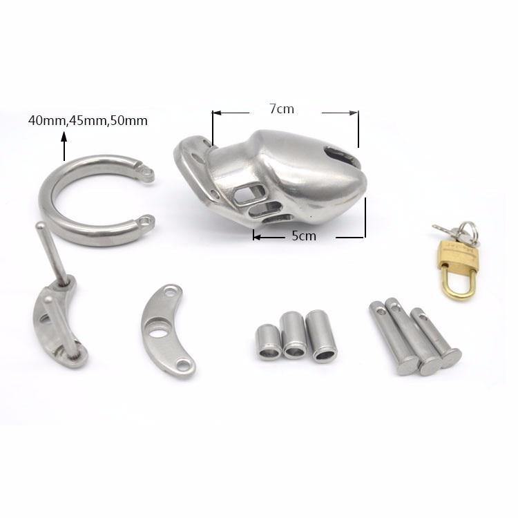 Peniskäfig aus mattem Metall - GB6000S - Peniskäfig.de