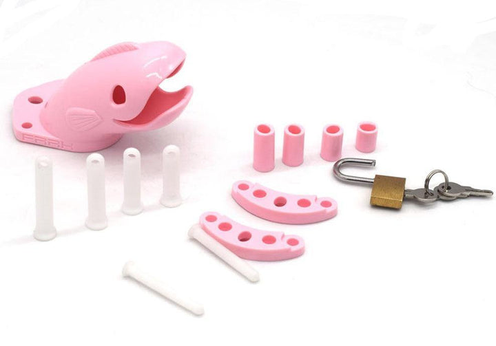 Plastik Peniskäfig für Männer - The fish rosa - Peniskäfig.de
