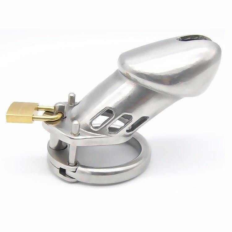 Keuschheitskäfig aus mattem Metall - GB6000L - Peniskäfig.de