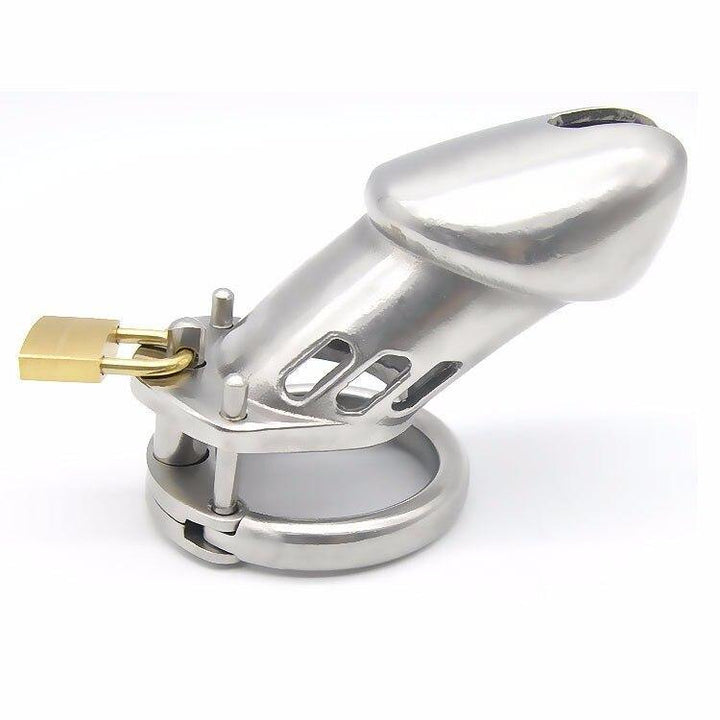 Keuschheitskäfig aus mattem Metall - GB6000L - Peniskäfig.de