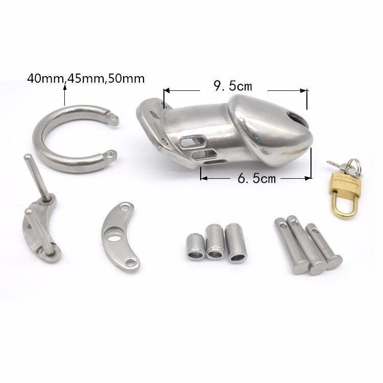 Keuschheitskäfig aus mattem Metall - GB6000L - Peniskäfig.de