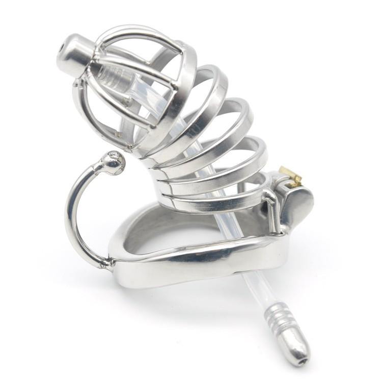 Metall-Keuschheits-Käfig mit Ureter-Plug - Cobra - Peniskäfig.de