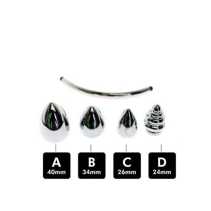 Metall-Analplug mit Doppelkopf - Keuschheitszubehör