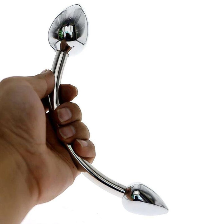 Metall-Analplug mit Doppelkopf - Keuschheitszubehör